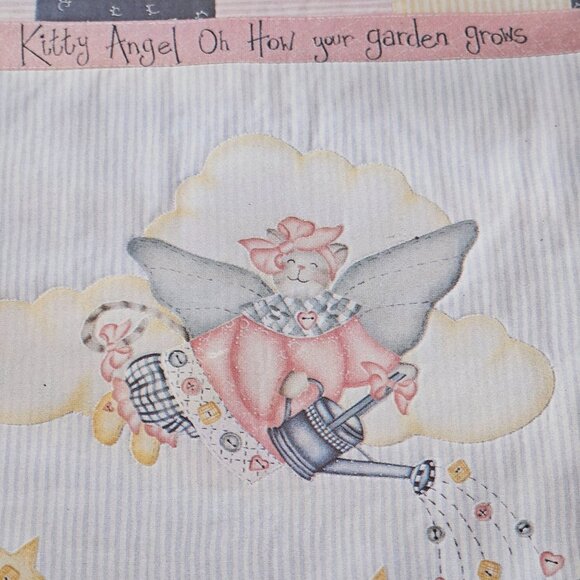Daisy Kingdom Quick Quilt Kitty Angel Panel Ket 0137 04001 Preprinted 36 x 45 - Picture 7 of 13